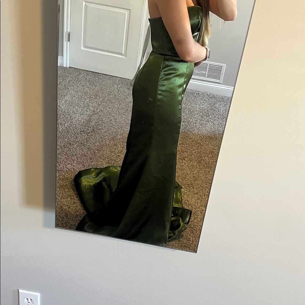 Azazie floor length with train strapless dress - Picture 3 of 4